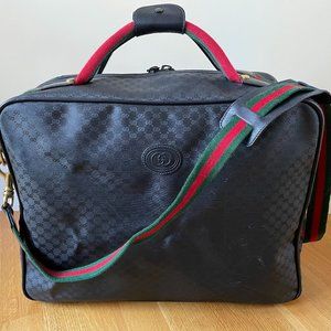 Vintage Gucci 80s Travel Suitcase Bag with Strap